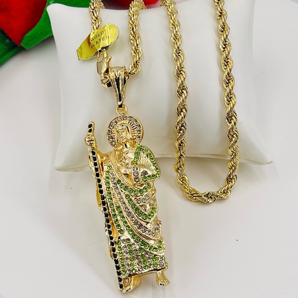 Accessories San Judas Tadeo And Rope Chain Gold Plated 14k Poshmark